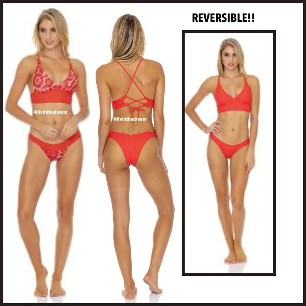 Luli Fama Corazon de Seda XL Reversible Bustier & Bottom XL $190